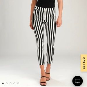 Lulu’s Aptitude Striped Skinny Jeans Size S